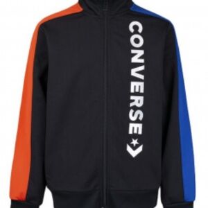 Converse Kids Jacket in Black with Vibrant Orange and Blue